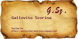 Gallovits Szorina névjegykártya